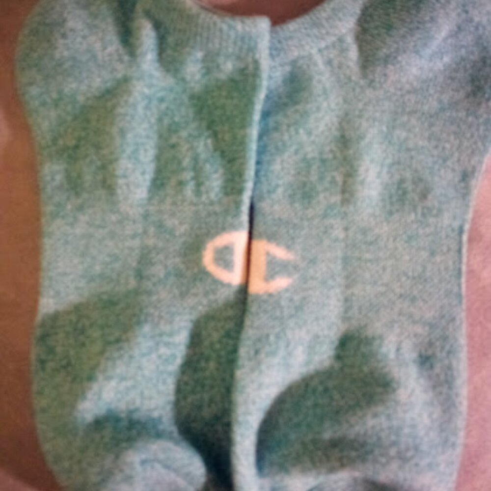 DC Heathered Aqua Footie Socks - Low